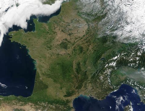 Satellite Image Of France •