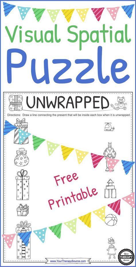 Unwrapped Free Holiday Visual Spatial Puzzle Your Therapy Source