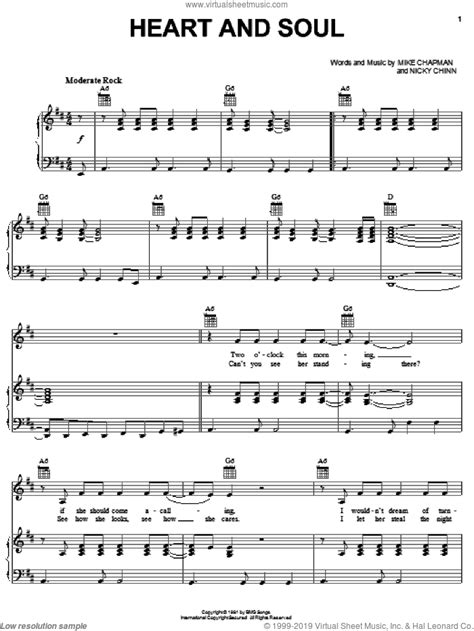 Print or save as pdf. News - Heart And Soul sheet music for voice, piano or guitar