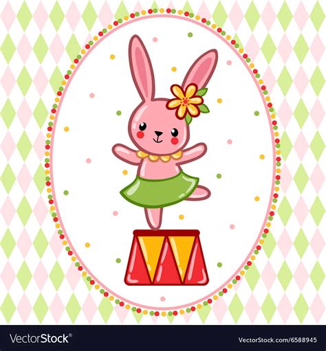 Circus Rabbit On A Pedestal Royalty Free Vector Image