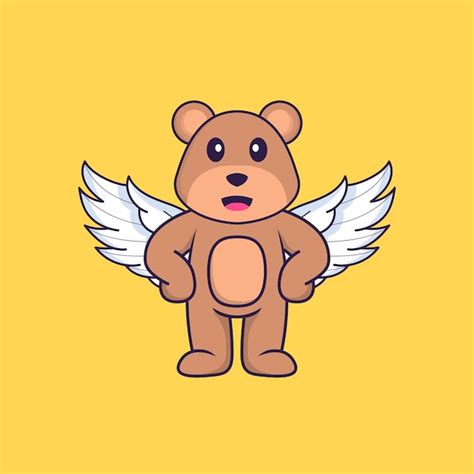 Premium Vector Cute Bear Using Wings Animal Cartoon Concept Isolated