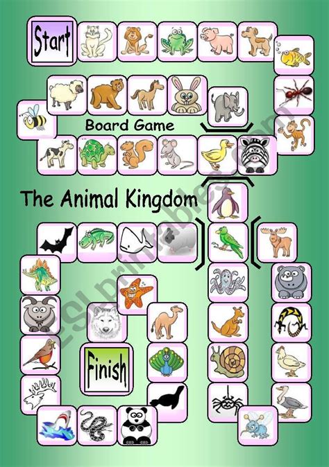 Board Game The Animal Kingdom Esl Worksheet By Philipr
