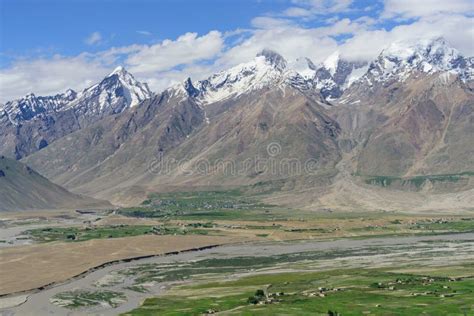 Zanskar Valley Landscape View From Karsha Gonpa With Himalaya Mountains