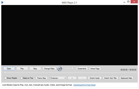 If you want to get a mkv player freeware, you can take a look at the following tools. MKV Player - Free Download | Rocky Bytes