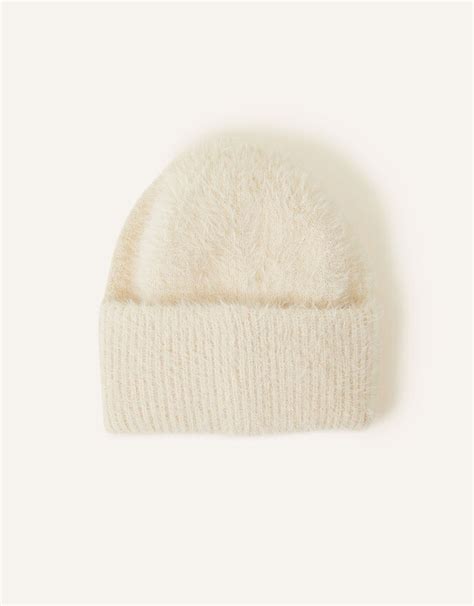 Fluffy Beanie Natural Beanies And Winter Hats Accessorize Uk