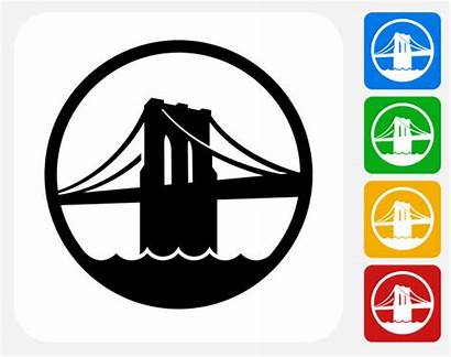 Brooklyn Bridge Icon Graphic Flat Vector Illustration