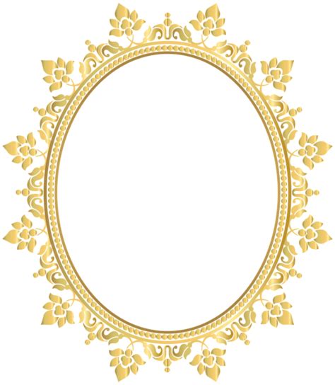 Floral swags framing an empty oval. Oval Decorative Border Frame Transparent Clip Art PNG ...