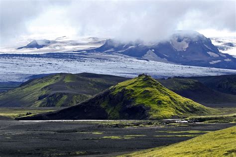 Green And Black Mountain Landscape Photo Iceland Hd Wallpaper
