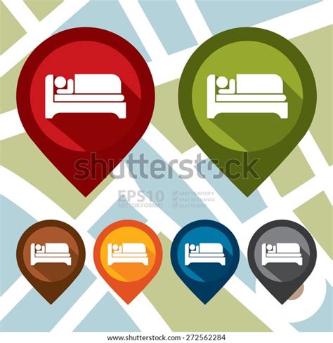 Vector Map Pointer Icon Hotel Hostel Stock Vector Royalty Free 272562284
