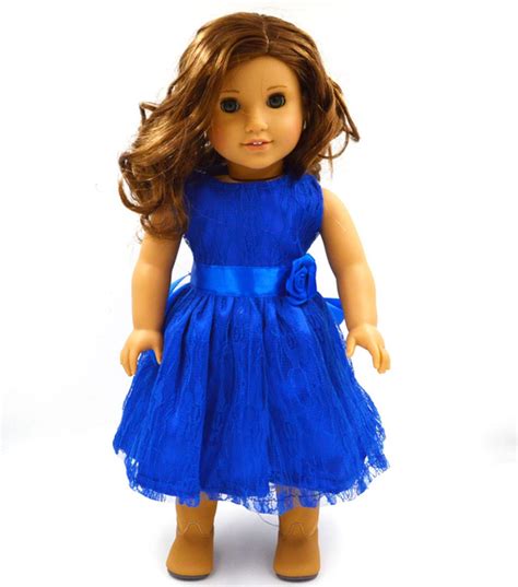 Blue Dress Doll Clothes Fits 18 Inch 43cm Baby Girl Dolls Handmade