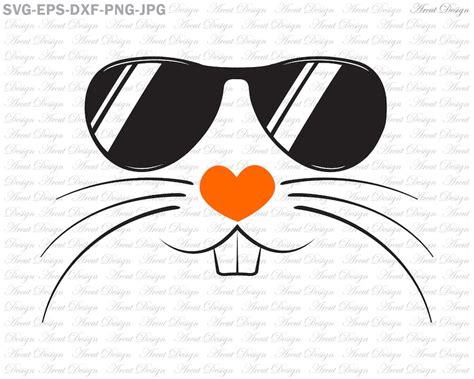 Bunny Face Sunglasses Svg Easter Svg Bunny Head Svg Svg | Etsy