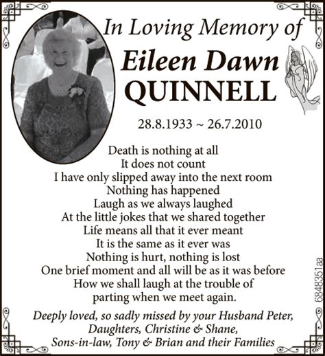 Eileen Dawn Quinnell | Tributes & Condolences | Toowoomba / Gatton | My