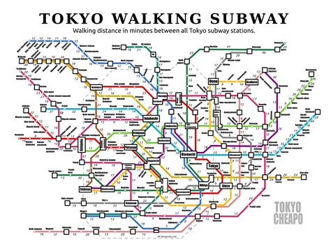 The Tokyo Cheapo Walking Subway Map Tokyo Cheapo