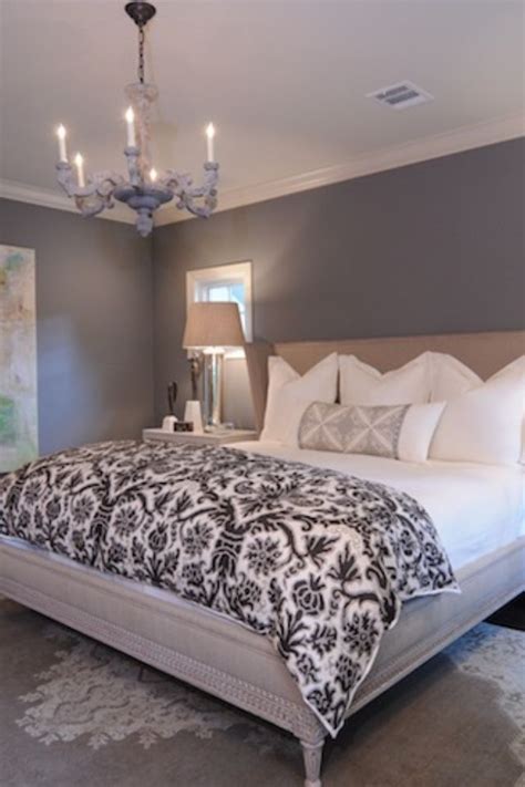 Grey Paint On The Walls White Bedding Clean And Simple Feel To This