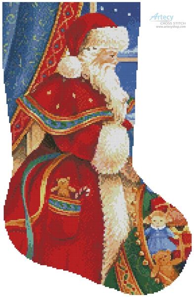 artecy cross stitch christmas delivery stocking right cross stitch pattern to print online
