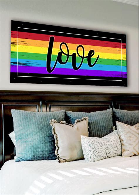 Pride Wall Art Pride Flag Art Wood Frame Ready To Hang Sense Of Art