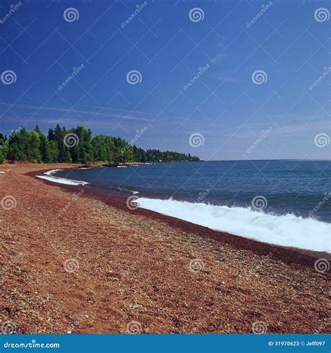 Paradise Beach on Lake Superior - Minnesota Stock Image - Image of
