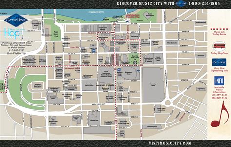 Nashville Downtown Map Ruby Printable Map