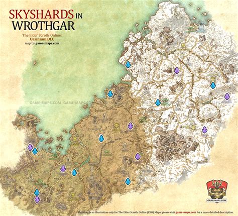 Wrothgar Skyshards Location Map The Elder Scrolls Online Eso