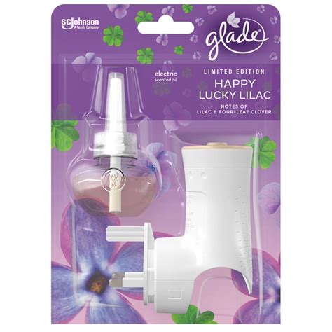 Glade Happy Lucky Lilac Scented Oil With Electric Holder Air Freshener Unit Ml Wilko