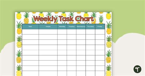 Pineapples Weekly Task Chart Teach Starter
