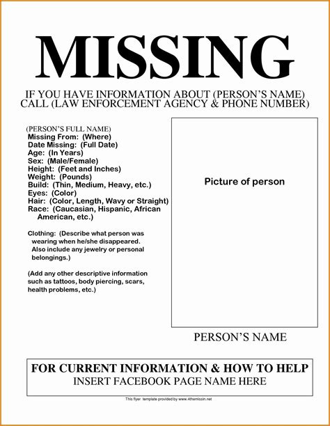 Missing Person Poster Template Best Of Funny Flyers Printable Lovely
