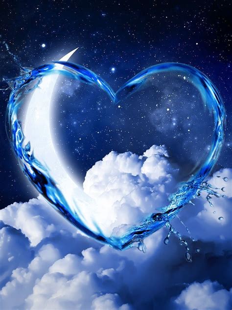 Moon Heart Beautiful Angels Pictures I Love You Pictures Blue