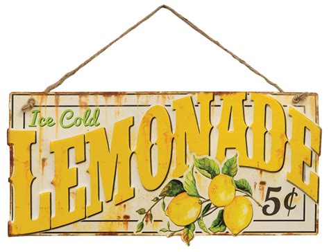 ice cold lemonade hanging metal sign