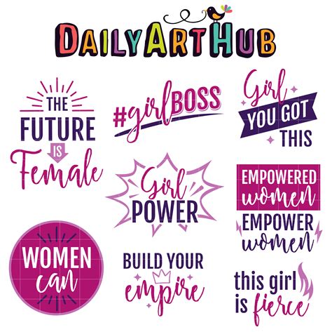 Girl Power Quotes Clip Art Set Daily Art Hub Free Clip Art Everyday
