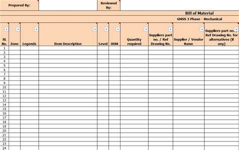 Bill of quantity excel sheet read. Bill OF Materials Template Free - Excel TMP