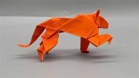 Origami Tiger Tutorial Easy Origami Tiger Origami Cat Youtube