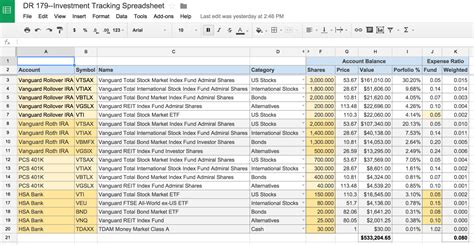 Stock Portfolio Excel Spreadsheet Download — Db