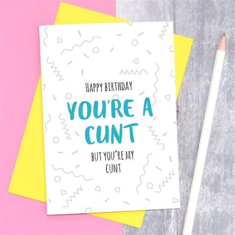 Cunt Birthday Card Etsy Uk