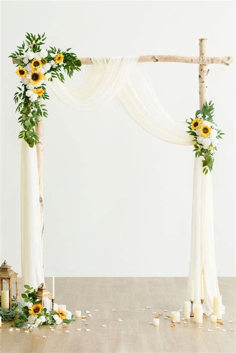 Flower Arch Decor With Drape In Bright Sunflower Sunflower Wedding
