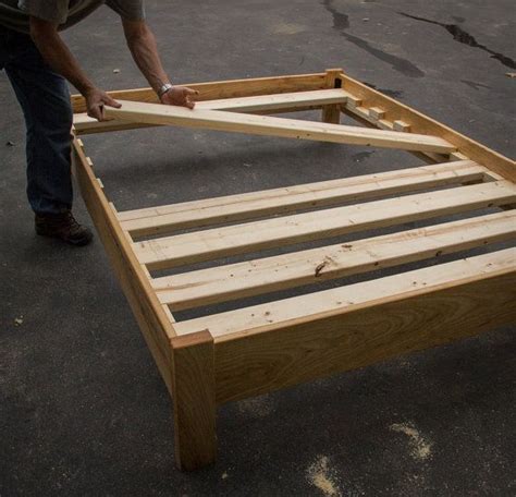 oak  ash simple platform bed frame custom   solid