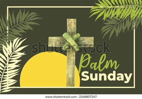 Illustration Christian Palm Sunday Palm Branches Stock Vector Royalty