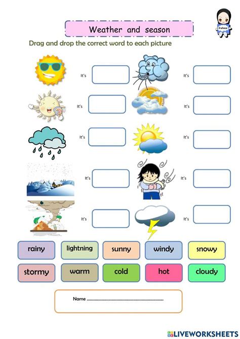 Weather And Seasons Interactive Activity For Grade You Can Do The Exercises Online Or