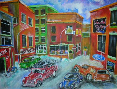 Downtown Traffic Painting By Michael Litvack Pixels