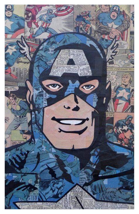 Captain America Print 11x17 Superhero Pop Art Superhero Canvas