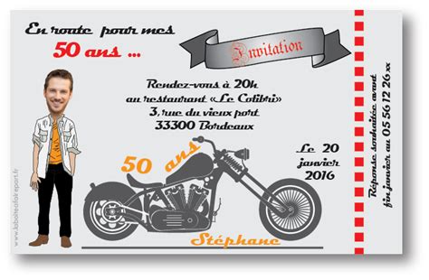 Invitation anniversaire homme moto | Invitation anniversaire, Invitation anniversaire 50 ans ...