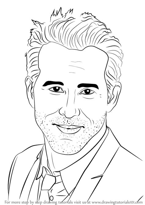 Learn How To Draw Ryan Reynolds Celebrities Step By Step Drawing