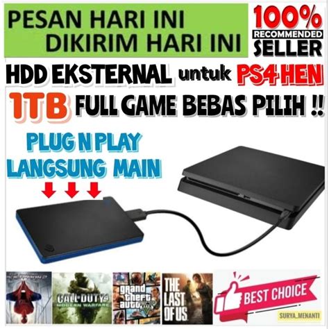Jual Hardisk Isi Game Ps4 Hen Hdd Ps4 Hen Plug N Play Hardisk