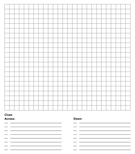 Blank Crossword Puzzle Template 10 Free Pdf Printables Printablee