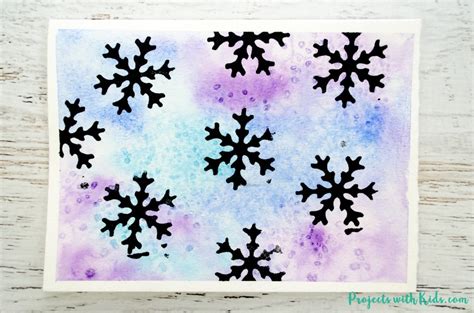 Snowflake Watercolor Winter Art Projects With Kids
