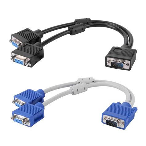 1x2 is enough for dual monitors and 1x4 might be overkill unless you wish to. VGA Male to 2 Female Y Splitter Cable SVGA Monitor Adapter ...