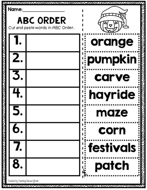 Free printable abc order worksheets for 2nd grade. ABC Order | Word work stations, Free kindergarten ...