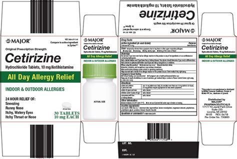 Cetirizine 10 Mg Tab 500 Major Pharm