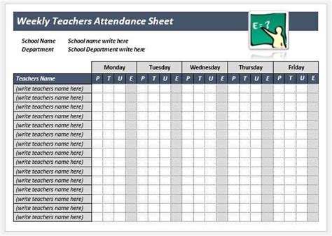 11 Free Teacher Attendance Sheet Templates Microsoft Word Templates
