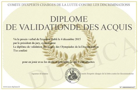 Diplome De Validationde Des Acquis