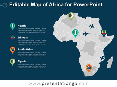 Africa Editable Powerpoint Map